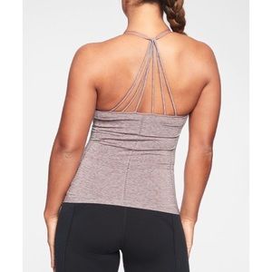 Athleta Sugarplum Mauve Allegro Support Tank Activewear Top Minimal Neutral Gym